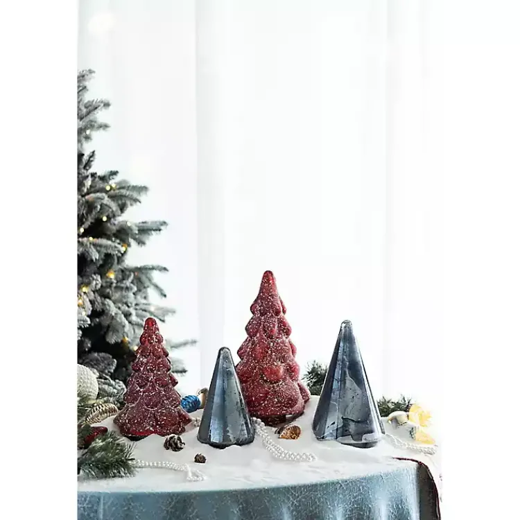 Christmas Decorations>Kirklands Home Glass Cone Shaped Christmas Tree, 10 in. Blue