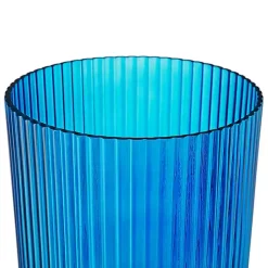 Vases>Kirklands Home Glass Vase with Silver Pedestal Base, 20 in. Blue