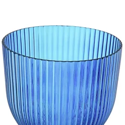 Vases>Kirklands Home Glass Vase with Silver Pedestal Base, 16 in. Blue