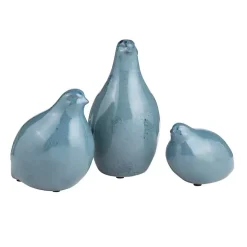 Statues & Figurines>Kirklands Home Glazed Ceramic Bird Figurines, Set of 3 Blue