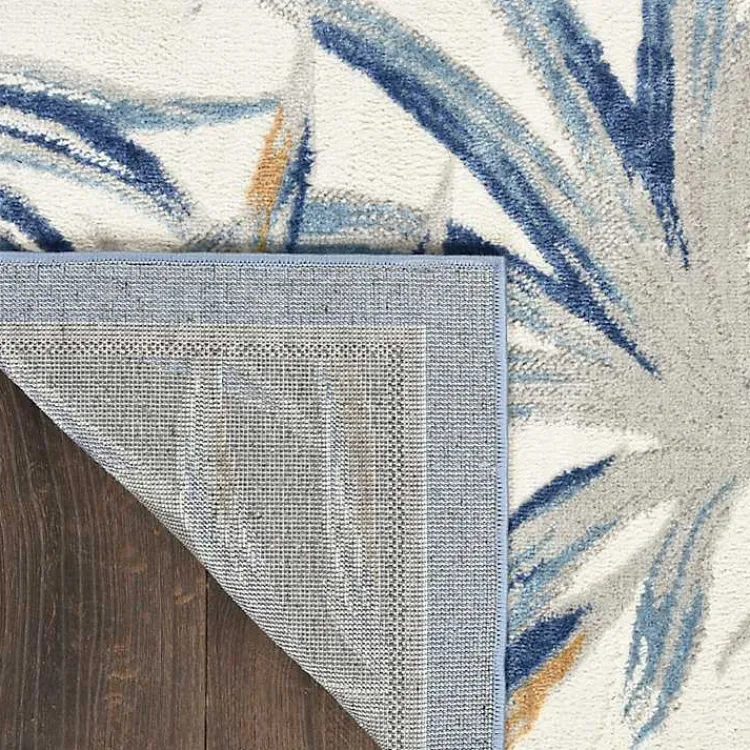 Kirklands Home Blue Grand Leaf Coastal Area Rug, 7x9 Clearance