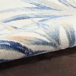 Kirklands Home Blue Grand Leaf Coastal Area Rug, 7x9 Clearance