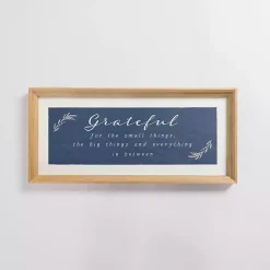 Kirklands Home Grateful Framed Wall Plaque Blue Outlet