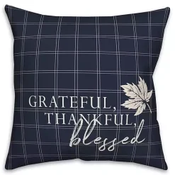 Fall>Kirklands Home Blue Grateful Thankful Blessed Pillow
