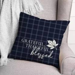 Fall>Kirklands Home Blue Grateful Thankful Blessed Pillow