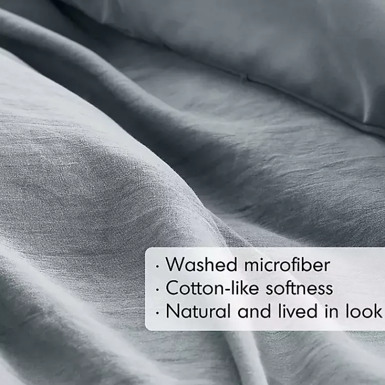 Kirklands Home Gray Pleated Grid 3-pc. King Comforter Set Blue Best
