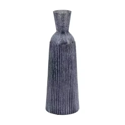 Vases>Kirklands Home Grooved Glass Vase, 16in Blue