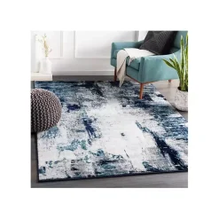 Kirklands Home Blue Harper Abstract Area Rug, 5x7 Clearance
