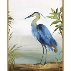 Kirklands Home Heron Framed Canvas Art Print Blue Discount