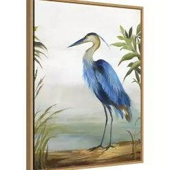 Kirklands Home Heron Framed Canvas Art Print Blue Discount