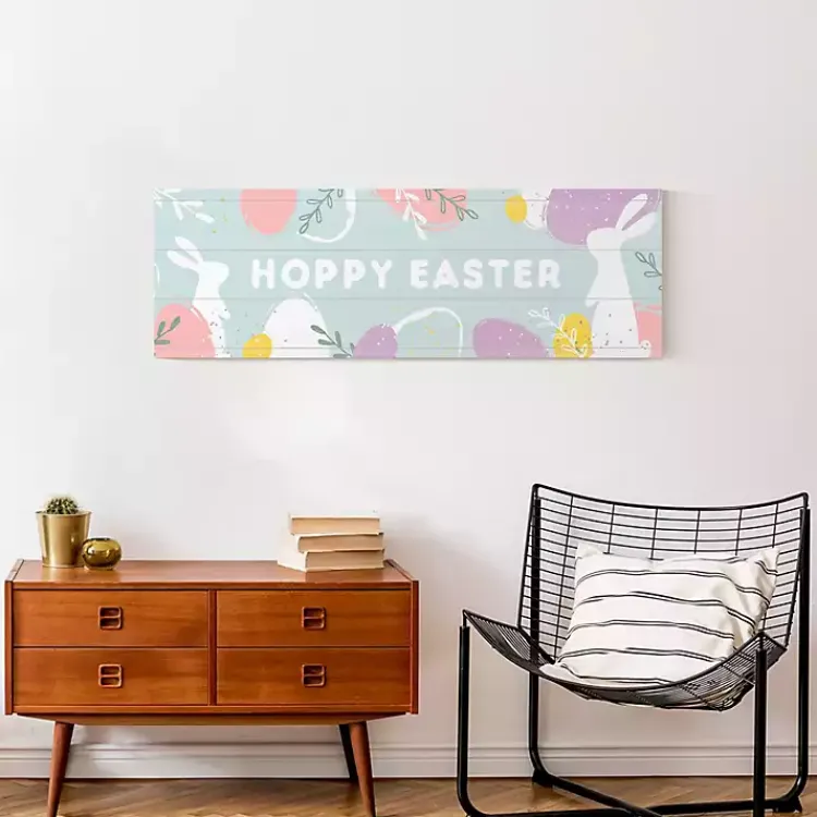 Easter Decorations>Kirklands Home Hoppy Easter Canvas Wall Plaque Blue