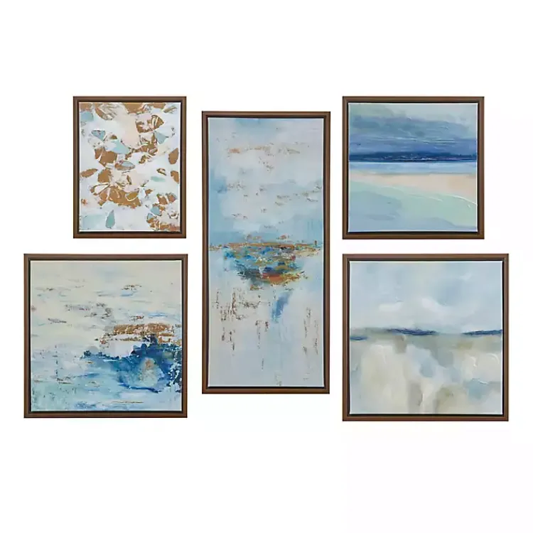 Kirklands Home Blue Horizon Framed Canvas Art Prints, Set of 5 Discount