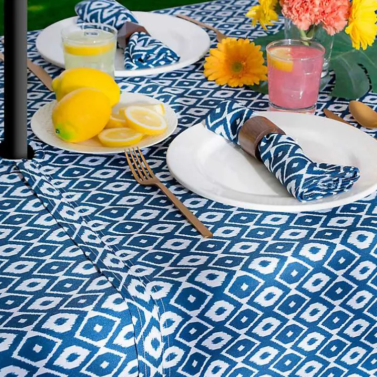 Kirklands Home Blue Ikat Outdoor Tablecloth with Zipper Online