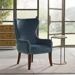 Kirklands Home Ivey Button Tufted Accent Chair Blue Discount
