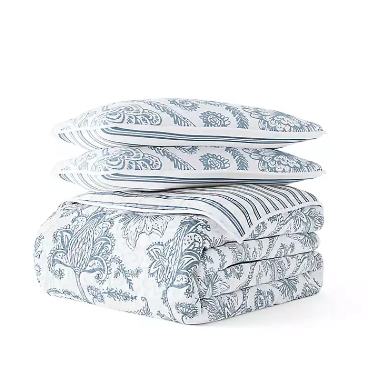 Kirklands Home Blue Jacobean Reversible 2-pc. Twin Quilt Set Best