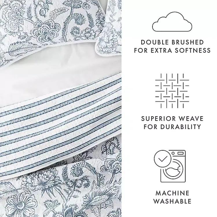 Kirklands Home Blue Jacobean Reversible 2-pc. Twin Quilt Set Best