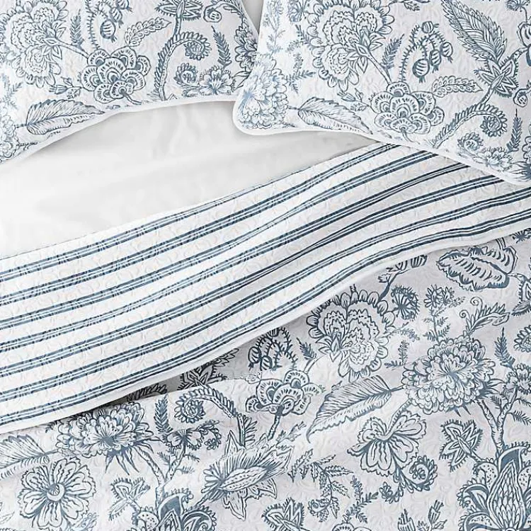Kirklands Home Blue Jacobean Reversible 3-pc. Queen Quilt Set Outlet