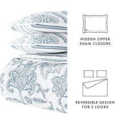 Kirklands Home Blue Jacobean Reversible 3-pc. King Quilt Set Hot