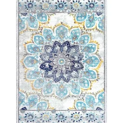 Kirklands Home Blue Kiyoko Area Rug, 5x7 Multi
