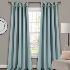 Kirklands Home Knotted Curtain Panel Set, 95 in. Blue Best