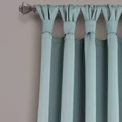 Kirklands Home Knotted Curtain Panel Set, 95 in. Blue Best