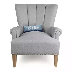Pillows>Kirklands Home Lake Hooked Wool Lumbar Pillow Blue