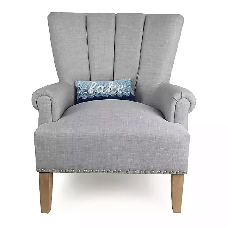 Pillows>Kirklands Home Lake Hooked Wool Lumbar Pillow Blue
