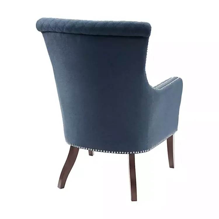 Kirklands Home Lanea Quilted Accent Chair with Silver Studs Blue Best