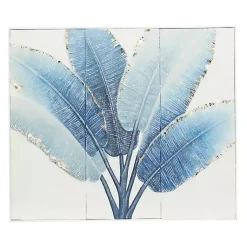 Kirklands Home Blue Leaves Coastal Metal Art Print Outlet