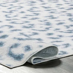 Kirklands Home Blue Leopard Spots Washable Area Rug, 5x8 Online
