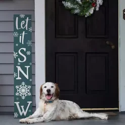 Outdoor Christmas Decorations>Kirklands Home Blue Let It Snow Porch Board