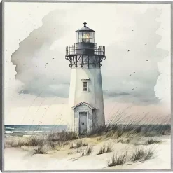 Kirklands Home Blue Lighthouse Framed Canvas Art Print