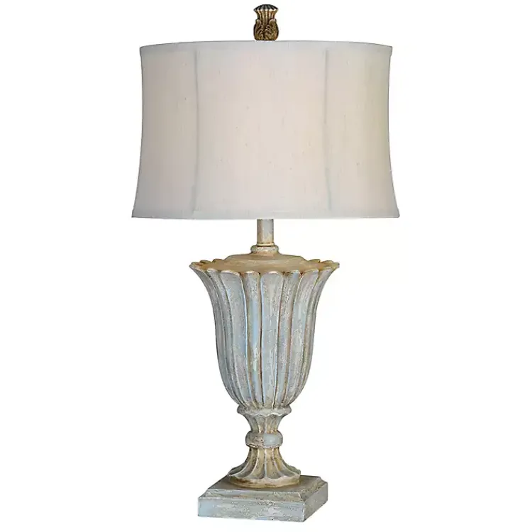 Kirklands Home Blue Lilly Table Lamps, Set of 2 Ivory