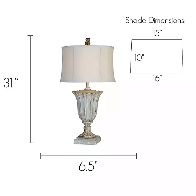 Kirklands Home Blue Lilly Table Lamps, Set of 2 Ivory