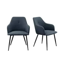 Kirklands Home Lily Upholstered Dining Chairs, Set of 2 Blue Best