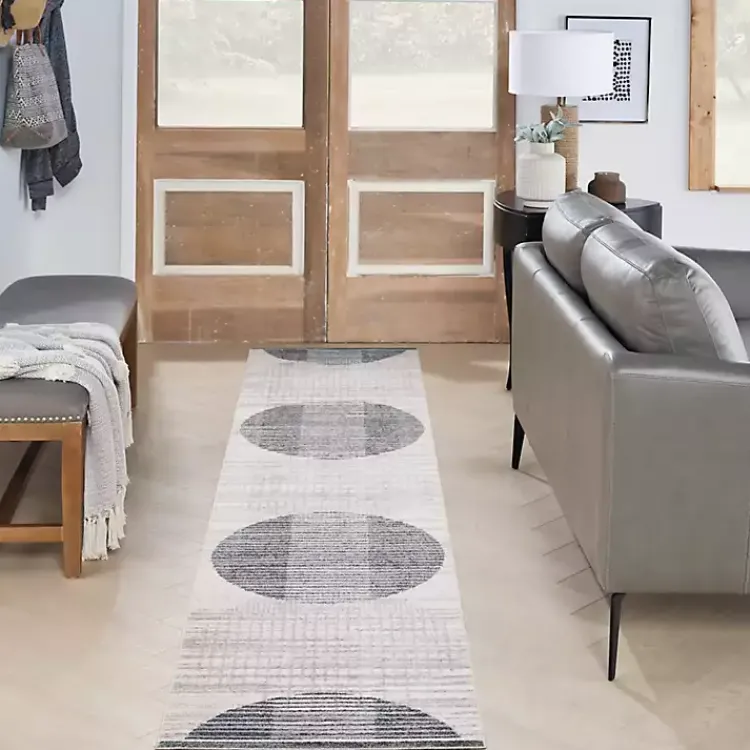 Kirklands Home Blue Linear Geometric Washable Runner, 2x8 Hot