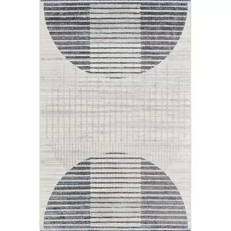 Kirklands Home Blue Linear Geometric Washable Area Rug, 4x6