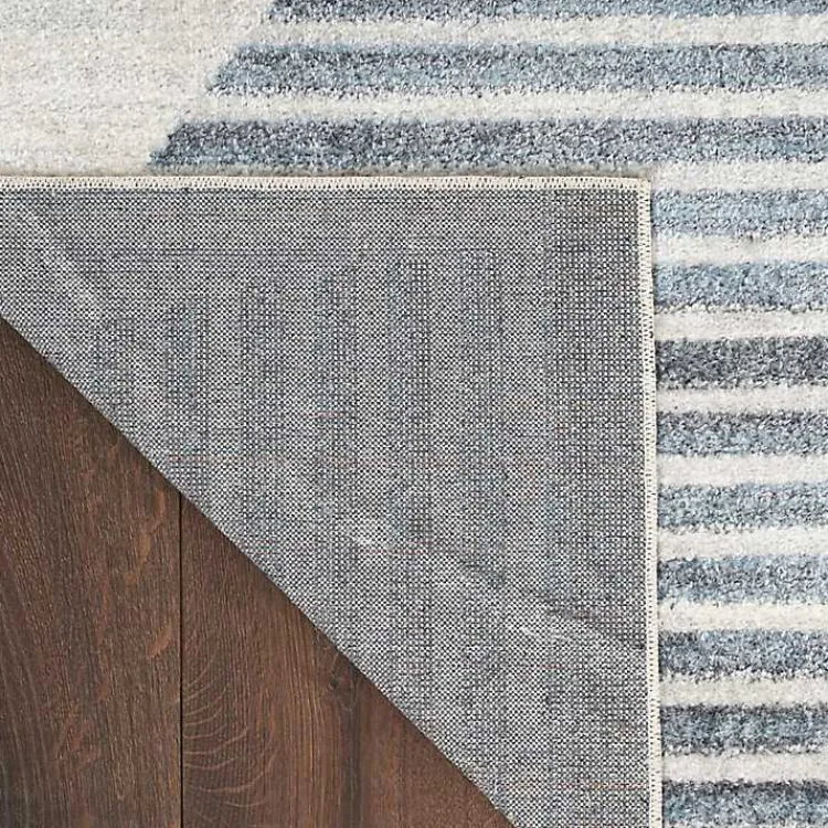 Kirklands Home Blue Linear Geometric Washable Area Rug, 4x6
