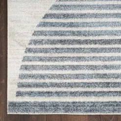 Kirklands Home Blue Linear Geometric Washable Area Rug, 4x6