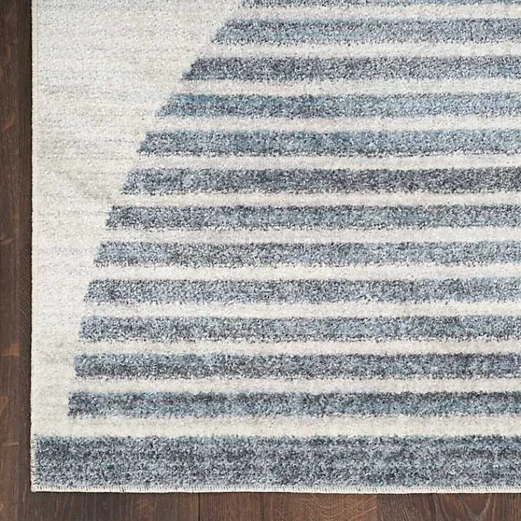 Kirklands Home Blue Linear Geometric Washable Area Rug, 4x6