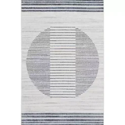 Kirklands Home Blue Linear Sphere Washable Accent Rug, 2x4 Discount