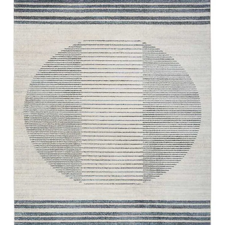 Kirklands Home Blue Linear Sphere Washable Area Rug, 7x10 Discount