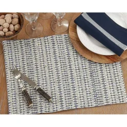 Kirklands Home Lines Woven Placemats, Set of 4 Blue New