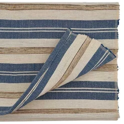 Kirklands Home Blue Long Striped Water Hyacinth Table Runner Sale