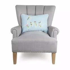 Pillows>Kirklands Home Blue Love Floral Embroidered Lumbar Pillow