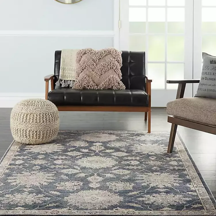 Kirklands Home Blue Lush Vines Area Rug, 4x6 New