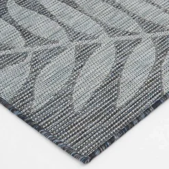 Kirklands Home Blue Malibu Leafy Outdoor Area Rug, 7x10 New