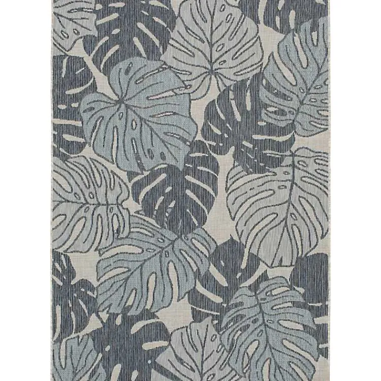 Kirklands Home Blue Malibu Monstera Outdoor Area Rug, 7x9 Discount