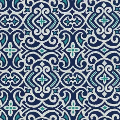 Kirklands Home Marine Damask Outdoor Cushions, Set of 2 Blue Discount