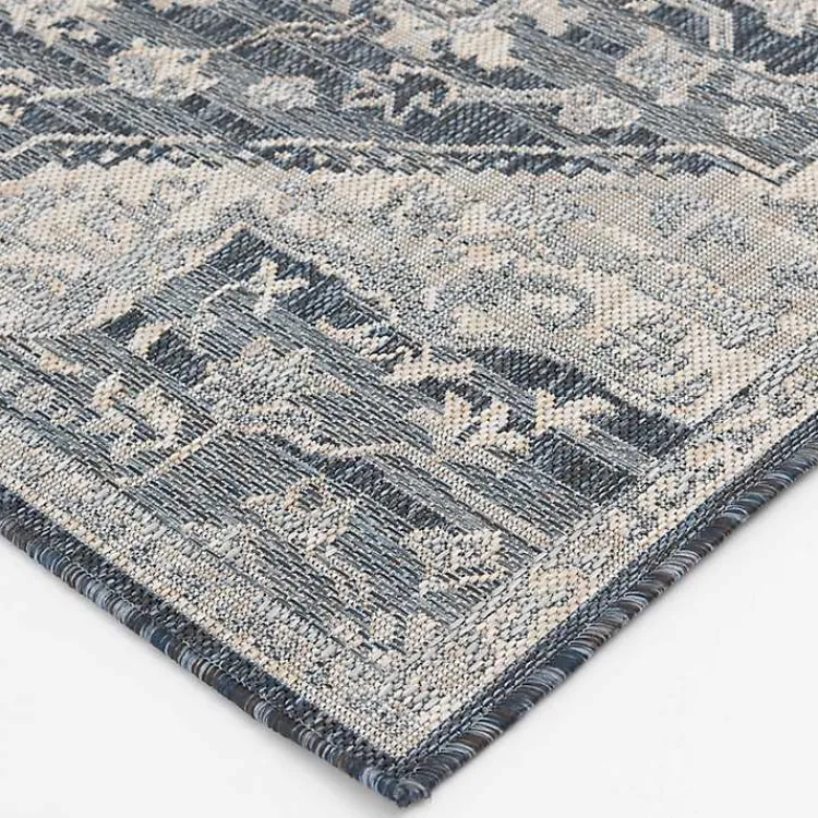 Kirklands Home Medallion Lava Indoor/Outdoor Area Rug, 7x9 Blue Clearance